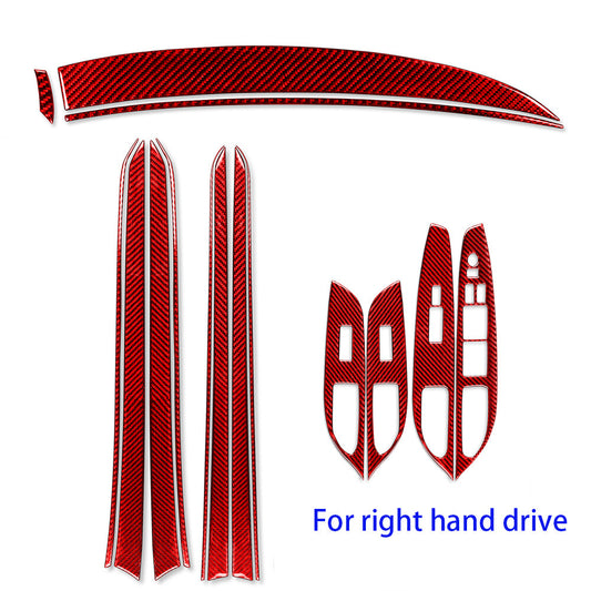 15¡ÁRHD Red Carbon Fiber Dashboard Door Panel Trim for Infiniti G37 Sedan 2007-13