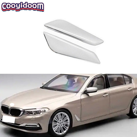 2-Piece Chrome Front Door Fender Cover Trim for BMW 5 Series G30 2018-2022 ABS