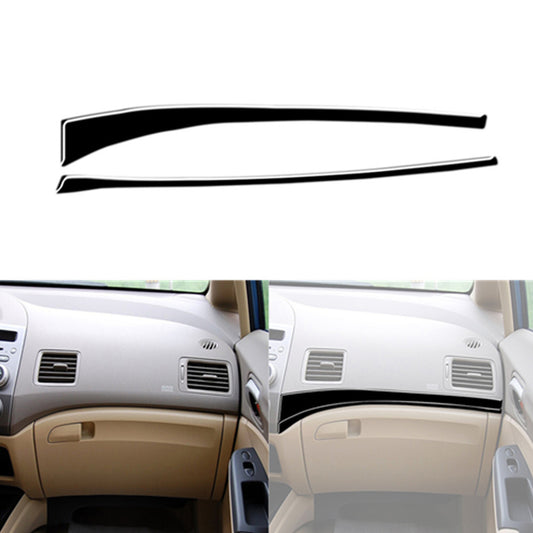 2Pcs Piano Black Passenger Strips Box Cover Trim for Honda for Civic 8th 2006-2011