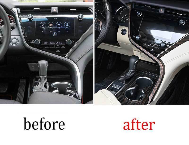 3PCS Trim for Toyota for Camry 2018-2022 Wood Grain Central Console Instrument Strip
