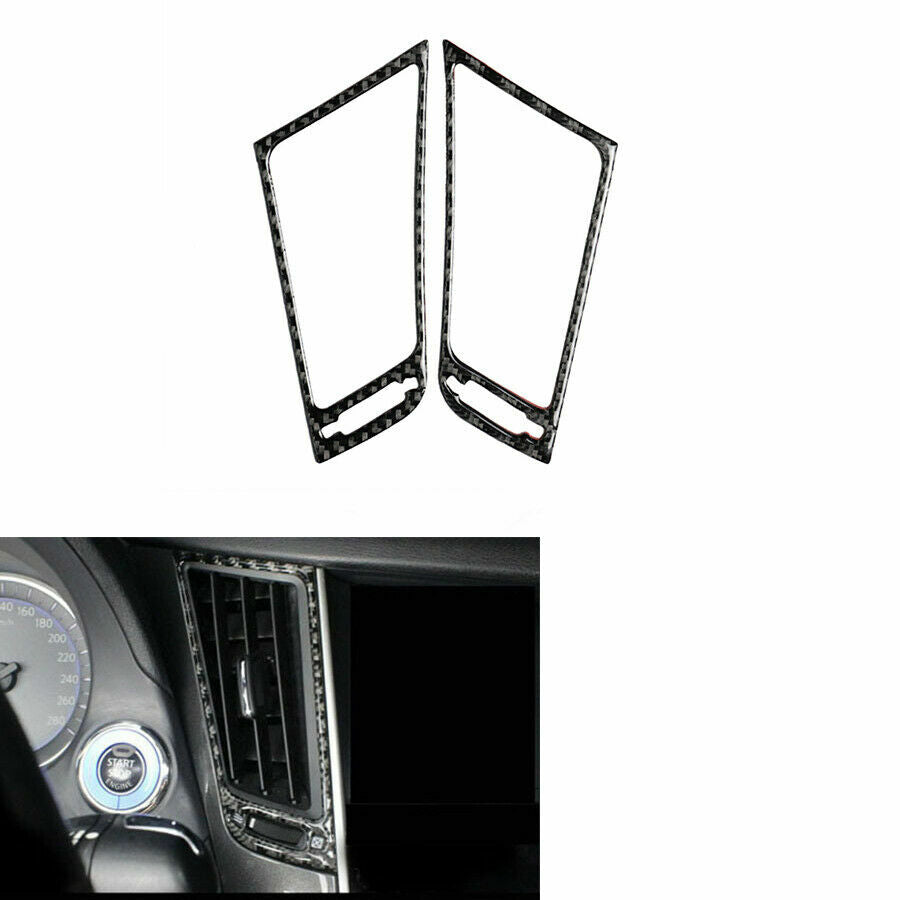 Carbon Fiber Center Console Panel Decor Trim Cover Fit for Infiniti Q50 2014-19