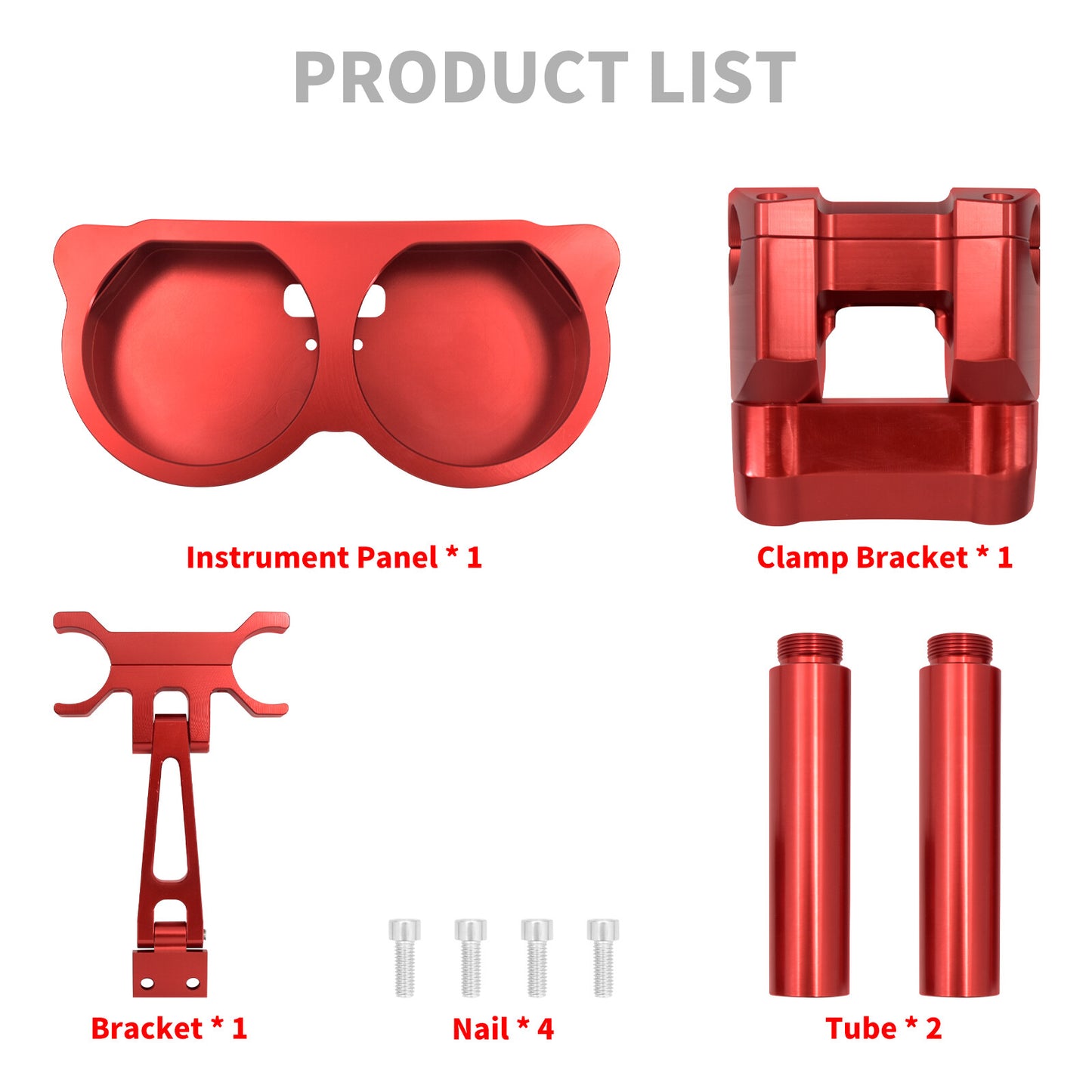 10 Red Risers Clamp Gauge Housing for Harley 1.25 Handlebar Road Glide 15-23
