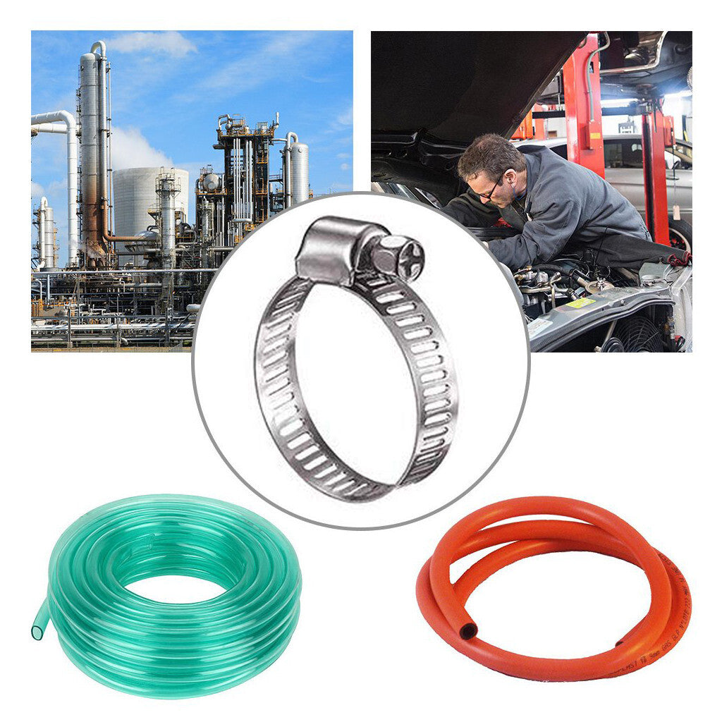 304 Stainless Steel Hose Clamps for 2-inch Pipes - Adjustable Worm Gear Hose Clamps
