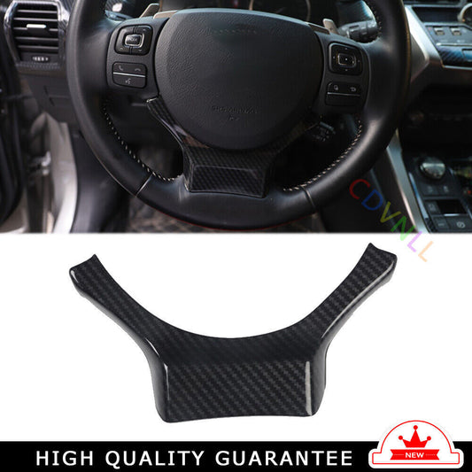 Car Steering Wheel U Type Cover Trim Fit for Lexus NX 2015-20 Black Carbon Fiber