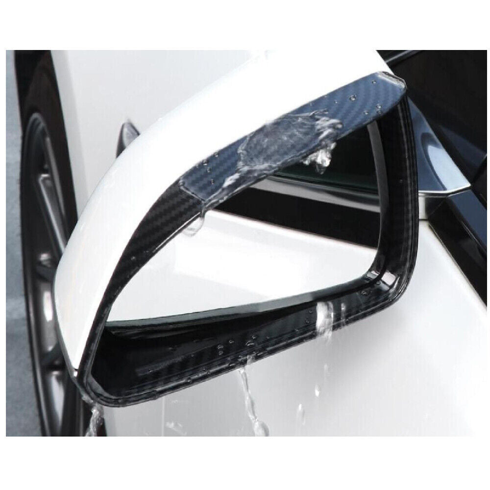 Carbon Fiber Rear View Mirror Rain Eyebrow Trim 2x for Tesla Model 3 2017-2023