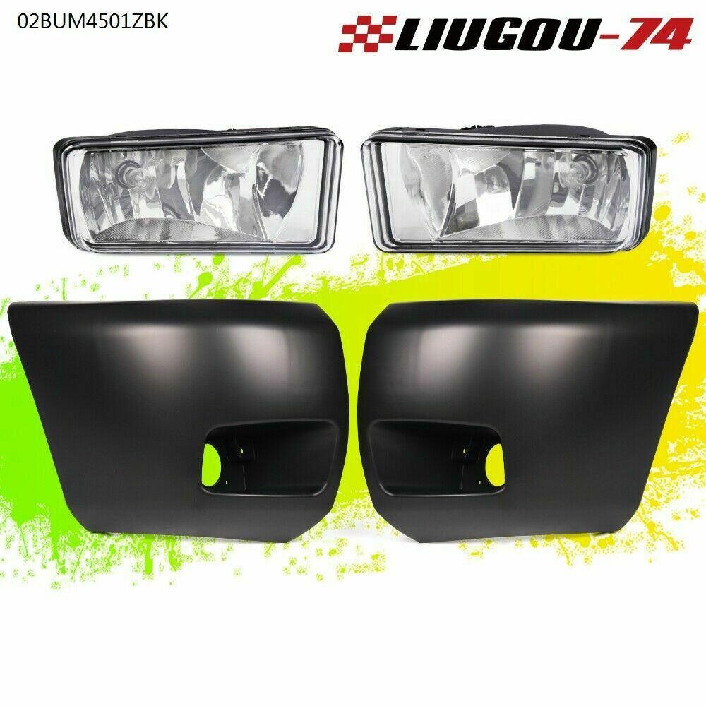 Suitable for 07-13 Silverado1500, black front bumper end cap with transparent lens fog light L