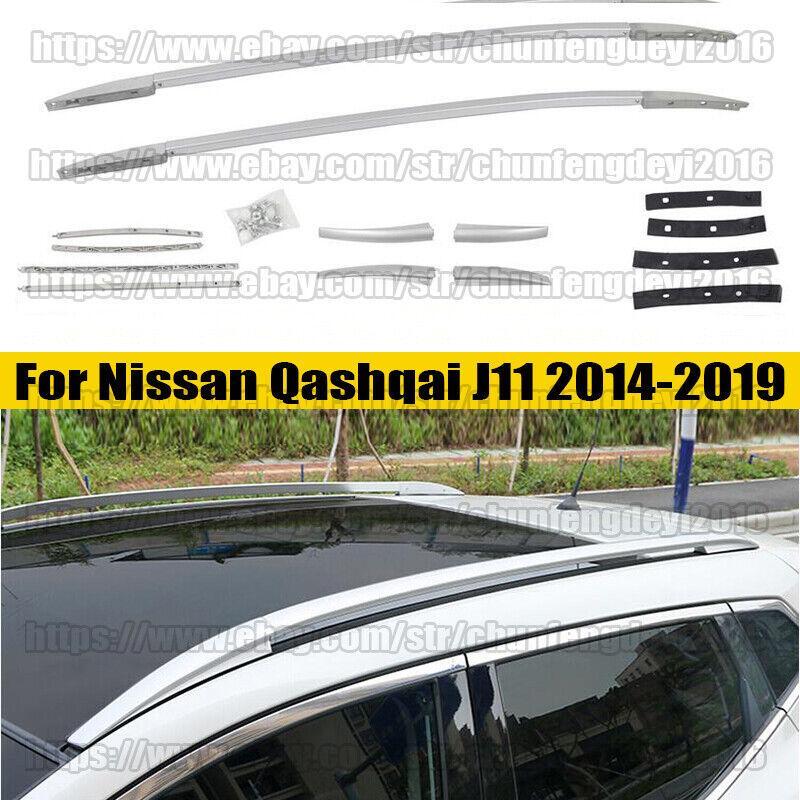 for Nissan Qashqai J11 2014-2019 Roof Racks Rails Luggage Carrier Side Bars 2pcs