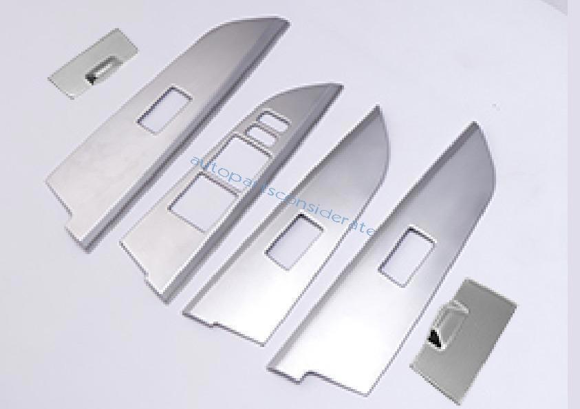 for Toyota for Land Cruiser 2013-2021 Silver Look Window Lift Lock Switch Panel Trim