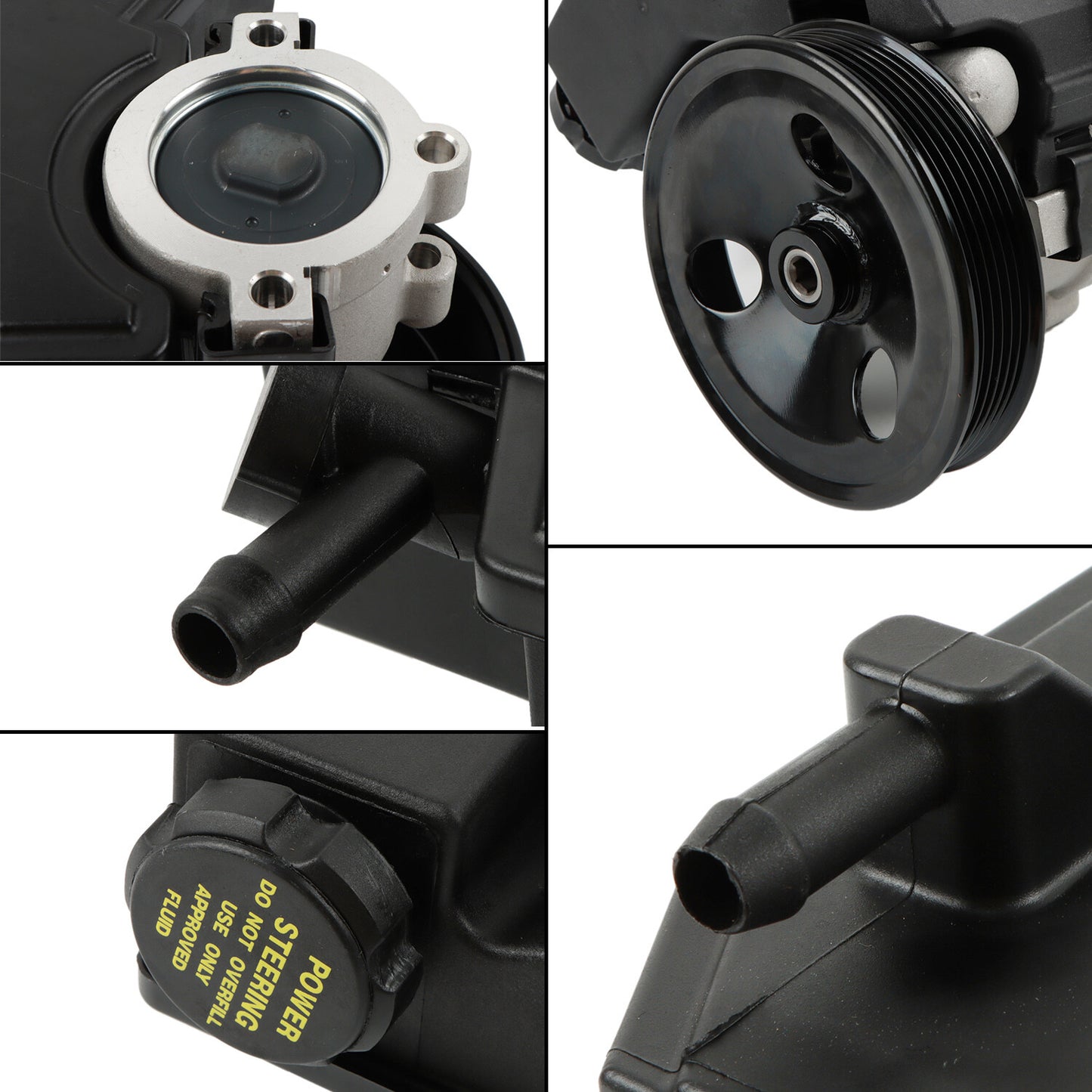 Power Steering Pump w/ Pulley  Reservoir for Dodge for Ram 1500 2004-2006 V10 8.3L