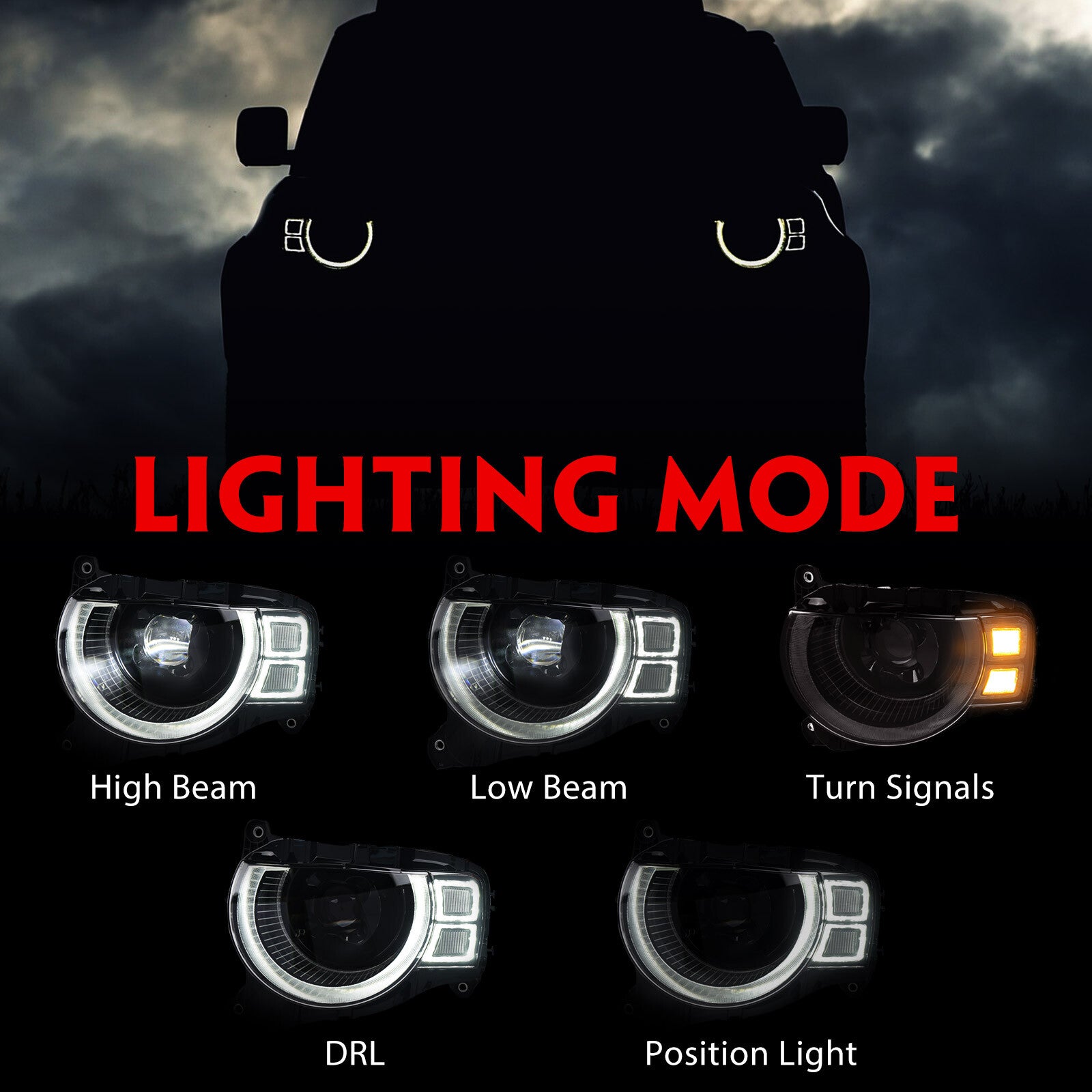 Pair LED Matrix Headlights for Land Rover for Defender 2020 2021 2022 Headlamp LHRH
