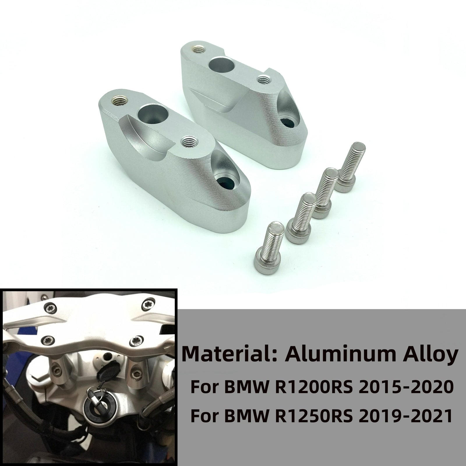 Dirt Bike Handlebar Riser Kit for BMW R1200RS 15-20 R1250RS 19-21 Mount Clamp