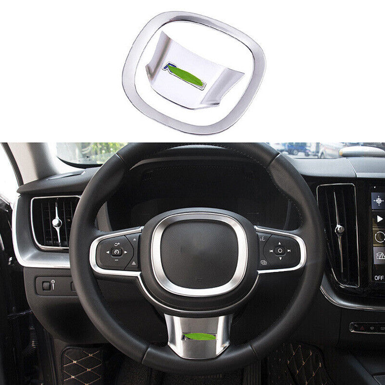 for Volvo S90 2017-2022 Silver Steering Wheel Button molding decor Cover Trim 2x
