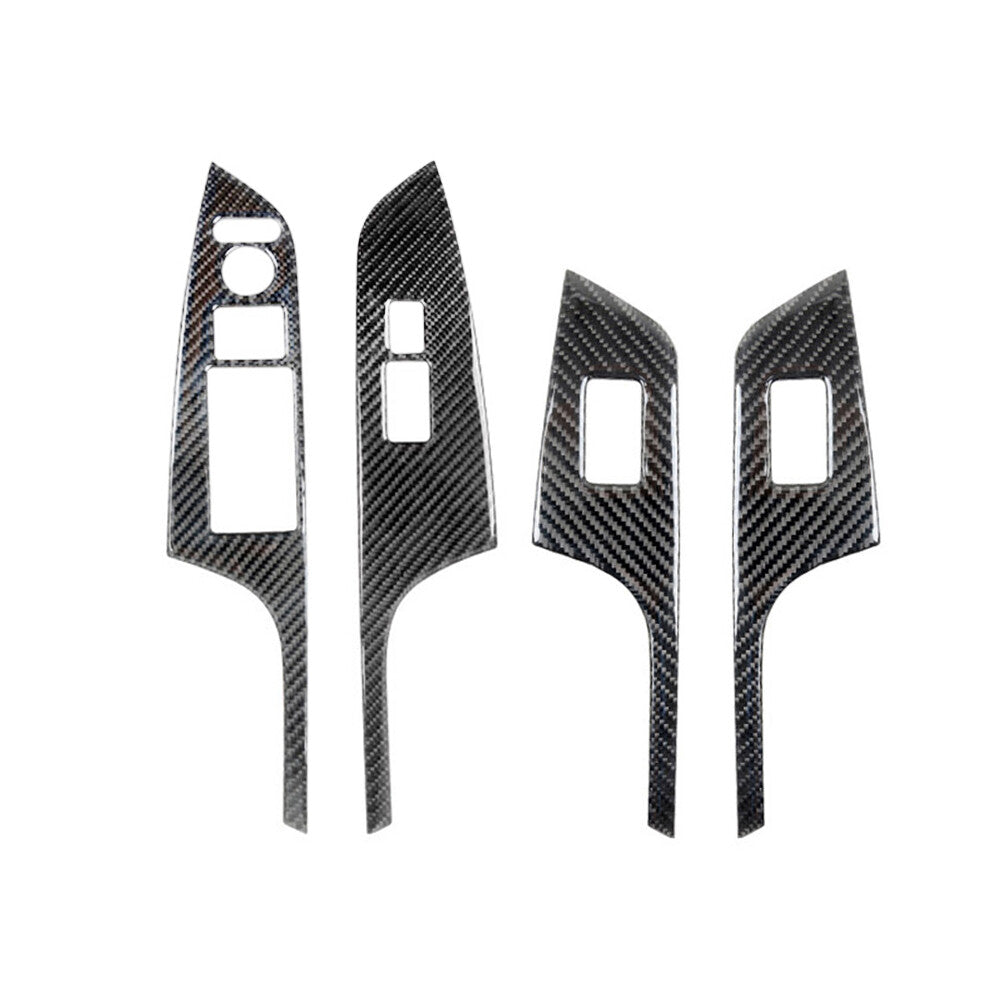 4X Carbon Fiber Front Windon Lift Panel Cover Trim for Honda CRV CR-V 2012-2016