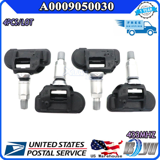 A0009050030 4-pack of new TPMS tire pressure sensors suitable for Mercedes-Benz W204, W205, C204