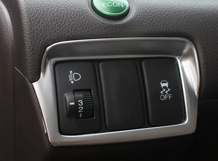 Headlight Button Frame Cover Trim 1PCS for Honda CRV CR-V 2012-16 Matte Silver