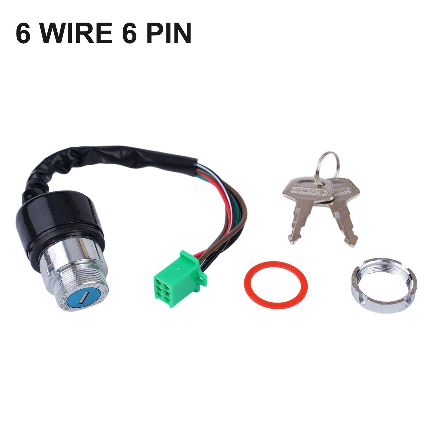 6 Wire Motorcycle Ignition Key Switch 2 Keys Set 50CC 90CC 110CC 125cc
