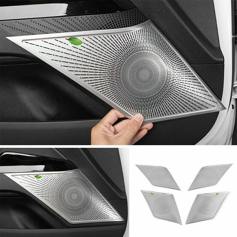 for Kia K5 2021-2023 Silver Steel Car Inner Door Speaker Horn Frame Cover Trim