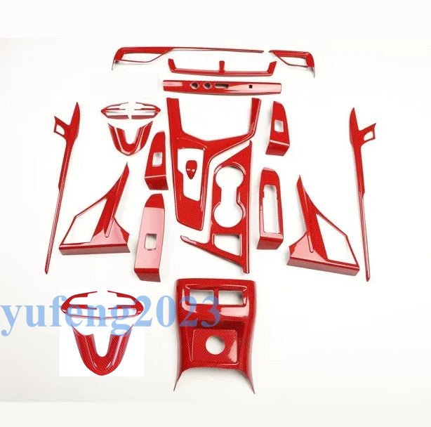 ABS Red Carbon Fiber Inner Molding Full Set Decor Trim for Cadillac CT4 2020-24