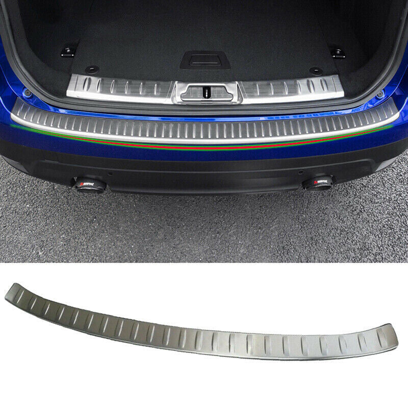 Silver Outer Rear Bumper Guard Sill Plate Cover Trim for Jaguar F-PACE 2016-2020