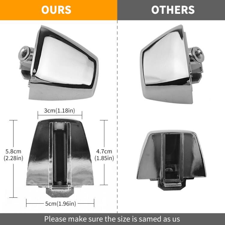 2PC Front or Rear Outside Door Handle End Cap Cover Chrome for Hummer H3 06-10
