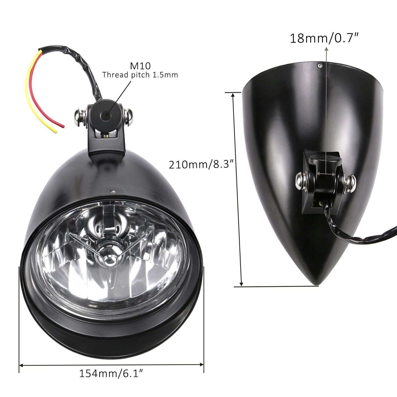 6-inch motorcycle black bullet headlight for FXSTSS/FXEF joysticks/softtails
