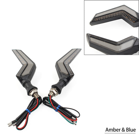 Motorcycle Flasher LED Turn Signal Lights Amber Blinker DRL for Honda Blue 2PCS