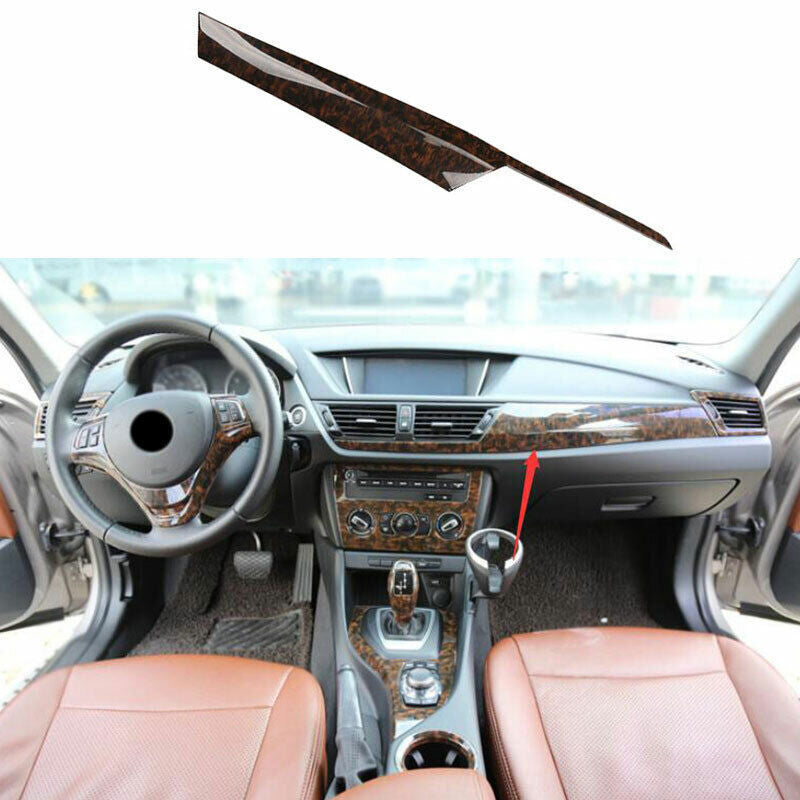 for BMW X1 E84 2013-2015 Agate Wood Grain Middle Console Dashboard Panel Trim 1P