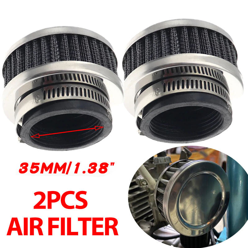 2-pack universal 35mm air filter, short and adjustable length for small engines.
