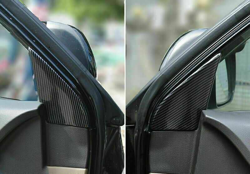 Carbon Fiber Front Triangle A Pillar Cover Trim for Toyota Highlander 2008-2013