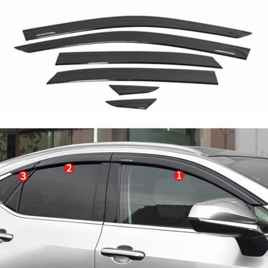 for Lexus NX250 350H 450h 22-24 Window Visor Vent Shades Sun Rain Guard Black 6x