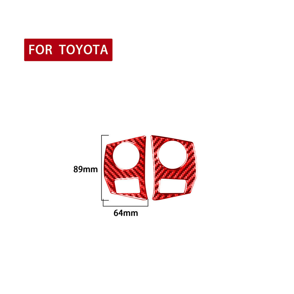 Red Carbon Fiber Interior Steering Wheel Button Cover For T@yota for Corolla 2014-18