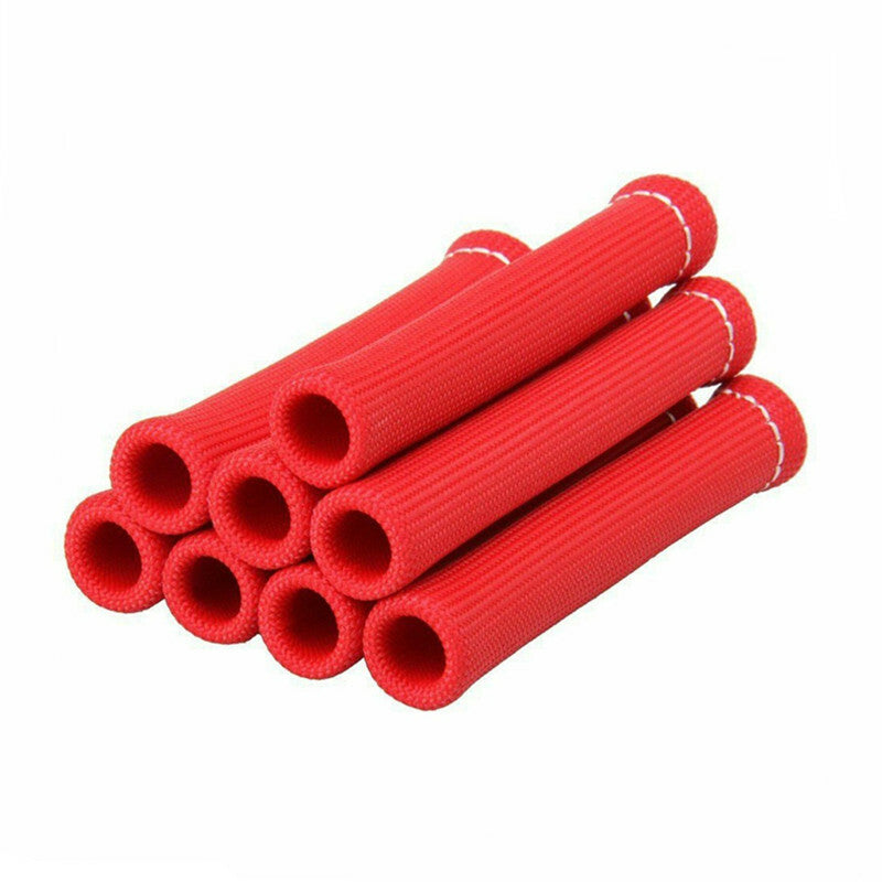 Car Red Spark Plug Wire Boot Protector Sleeve Heat Shield Cover Sleeve Protectio