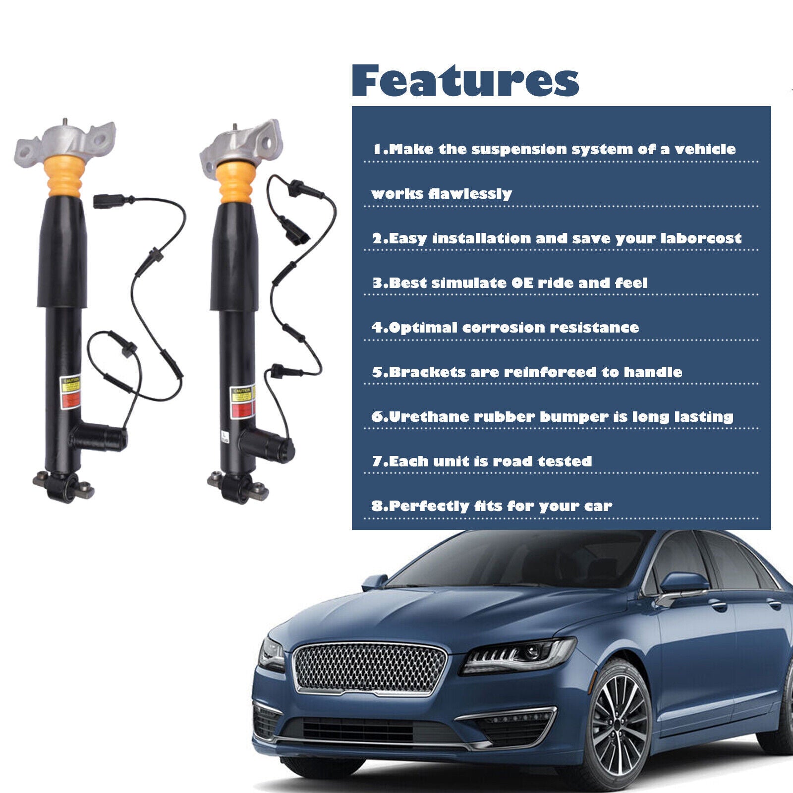 2-piece front left shock absorber strut assembly for Volkswagen for Tiguan 2018 - 2023 and for Audi Q3 2019 - 2023.