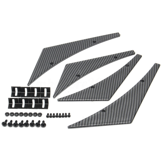 4x Carbon Fiber Car Bumper Lip Fins Canards Splitter Diffuser Valence Spoiler