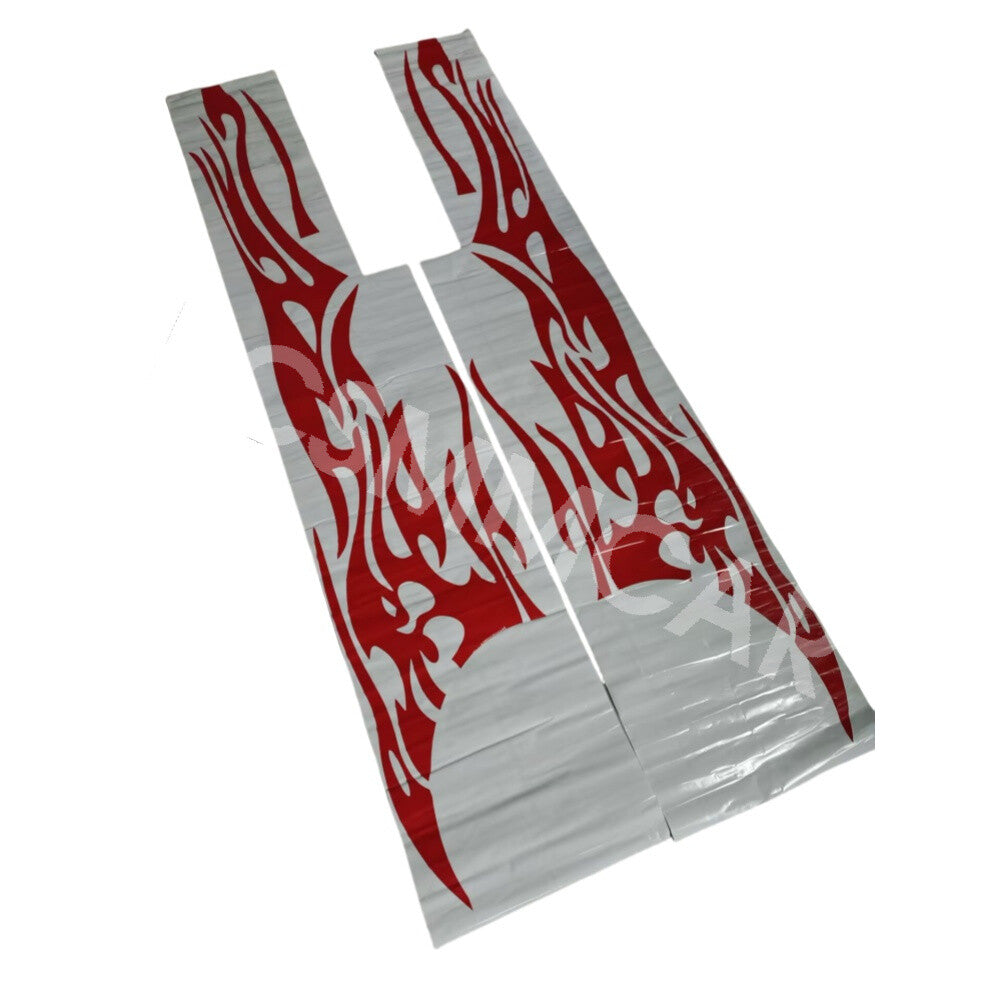 2x Sport Red Fire Car Side Body Side Door Fender Vinyl Decal Sticker Waterproof