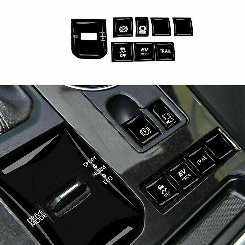 Black Central Console Gear Shift Button Cover Trim for Toyota Highlander 2020-23