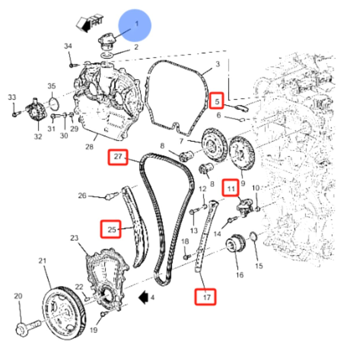 8-piece Equipment Manufacturer Timing Chain Kit for Cadillac 2019-2024 2.0T XT4 XT5 XT6