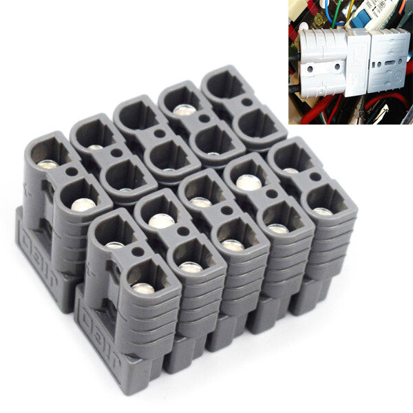 1 set of 50A 6AWG battery quick connectors for connection and disconnection, durable for winches and trailers.