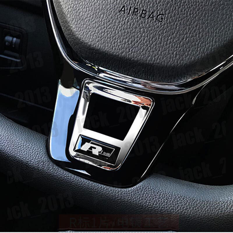 Chrome R Steering Wheel Sequin Cover Trim FIT for Volkswagen for VW for Passat 2016-2024