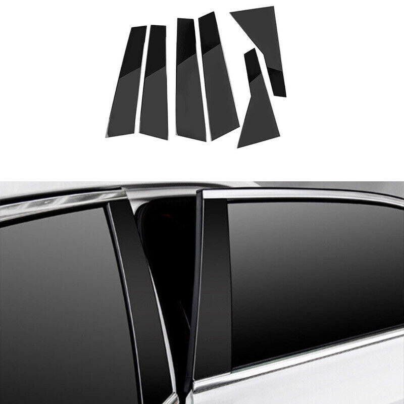 for Cadillac XTS 2013-219 Gloss Black Window BC Pillar Post Molding Cover Trims