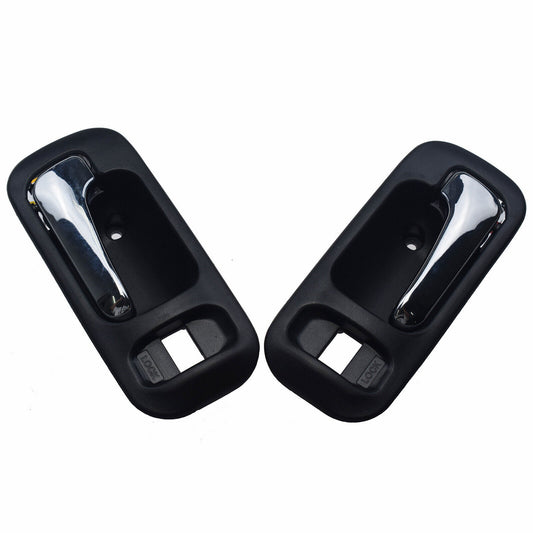 for Honda CR-V Odyssey Chrome Inside Door Handles Black 2PCS Front Left  Right