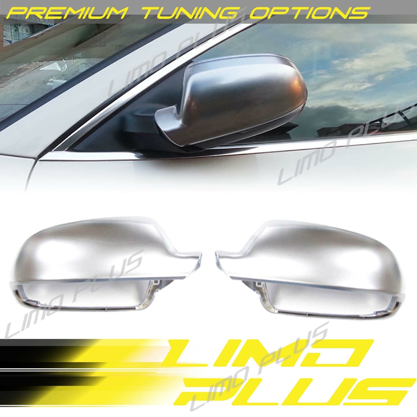 Matte Chrome Mirror Cover Caps for Audi A3 for A4 RS4 B8.5 for A5 S5 RS5 NO Lane Assist