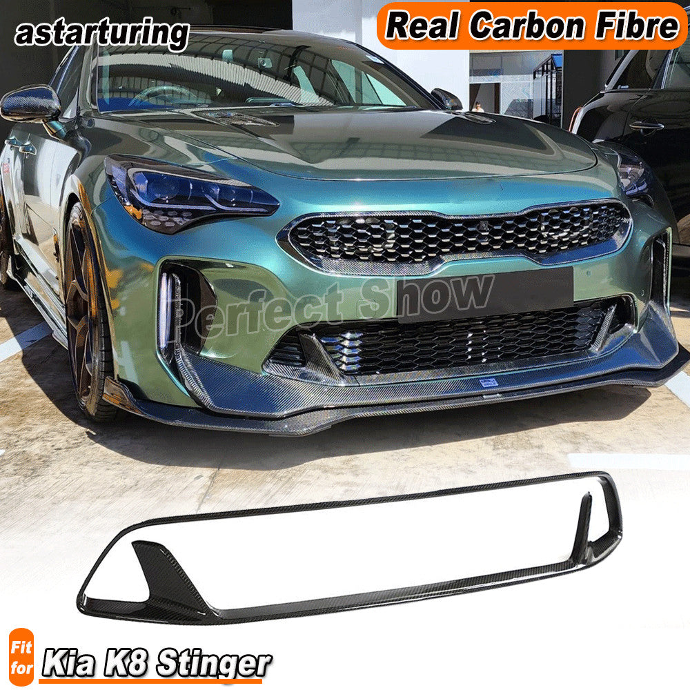 Fit for Kia Stinger 2018-2023 REAL CARBON Front Bumper Lower Grill Hood Cover