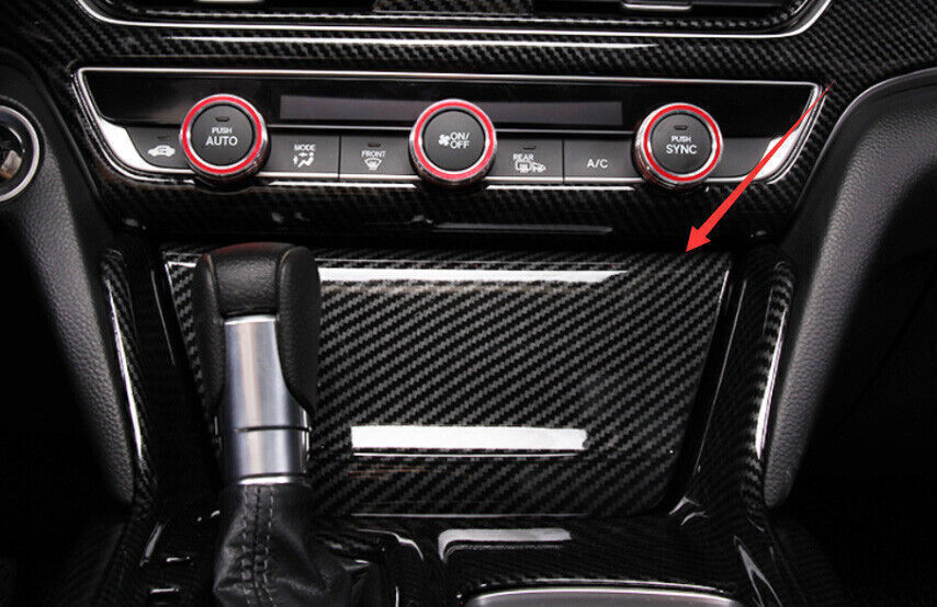 for Honda Accord 2018-2022 Carbon fiber Gear Shift Cigarette Lighter Panel Trim