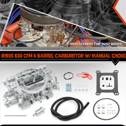 For 1905 AVS2 Series Manual Choke 650CFM 4 Barrel Carburetor Carb w/ Gaskets