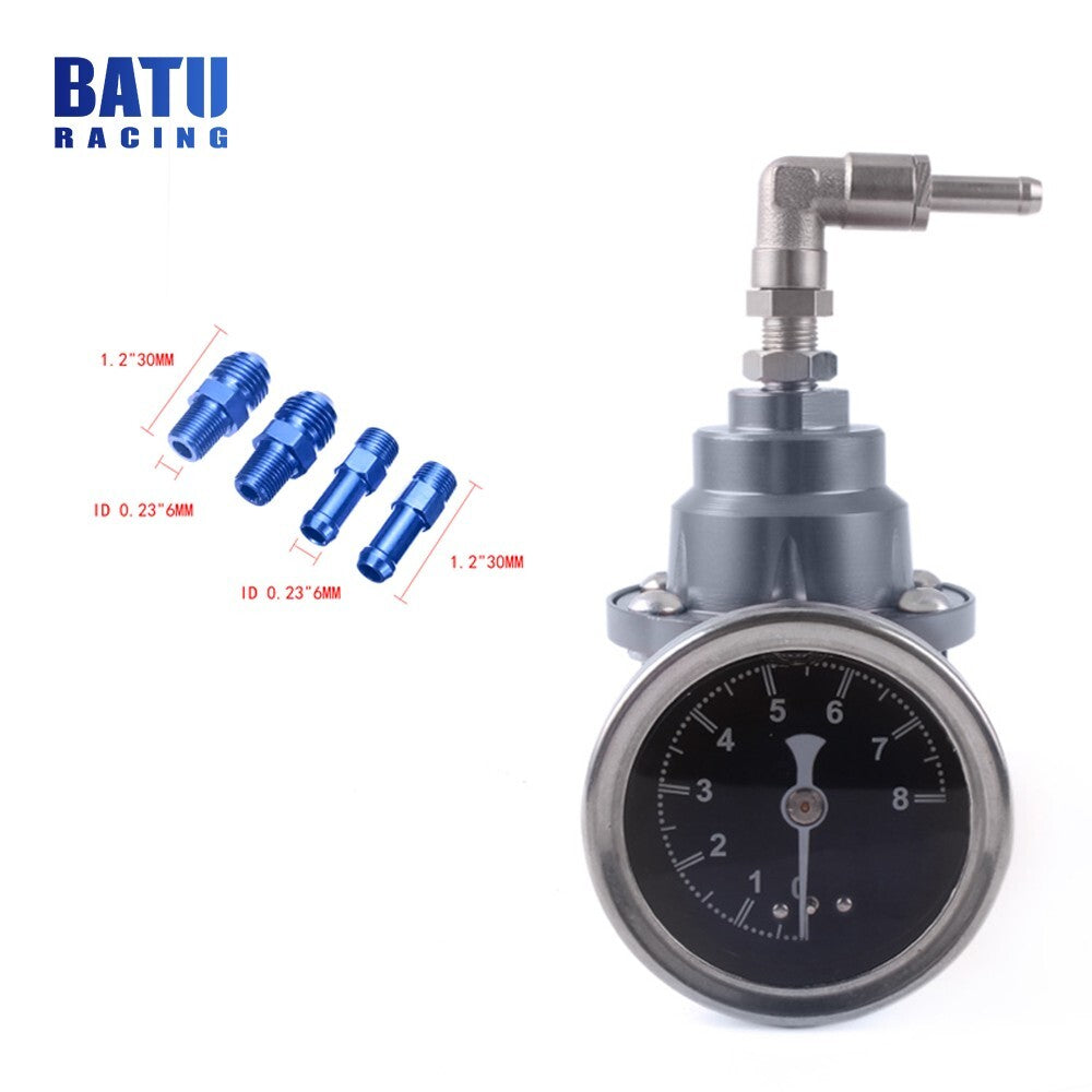 Titanium Universal Adjustable Car Fuel Pressure Regulator with Oil Gauge Kit