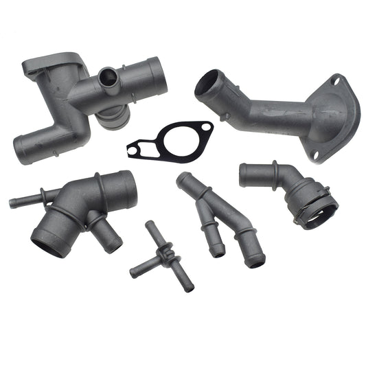Aluminum engine coolant flange tubing 6-piece set suitable for Volkswagen for Golf,for Jetta CC, for Audi A3 TT