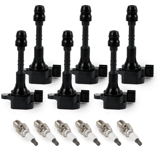 Set of 6 Ignition Coils Spark Plugs for Nissan Frontier Pathfinder Maxima UF349