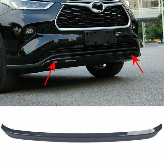 For Highlander 2020-2024 Glossy Black Front Lower Bumper Lip Molding Decor Trim