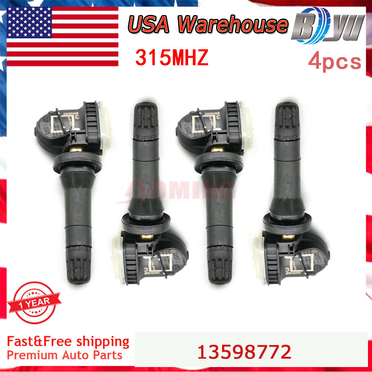 NEW 4pcs 13598771 For GM for Chevy Equipment Tire Pressure Monitoring Sensor TPMS US